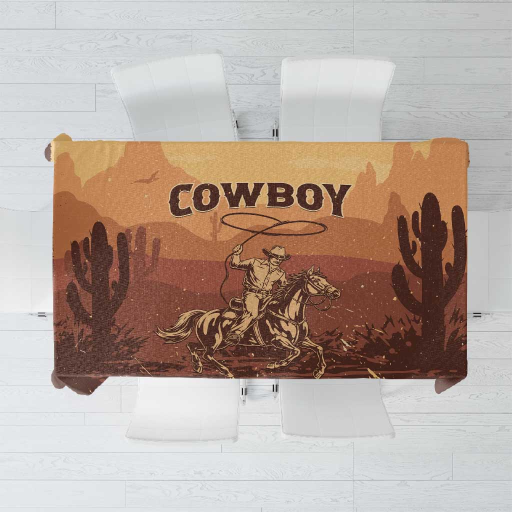 Black Cowboy Take Me Away Tablecloth