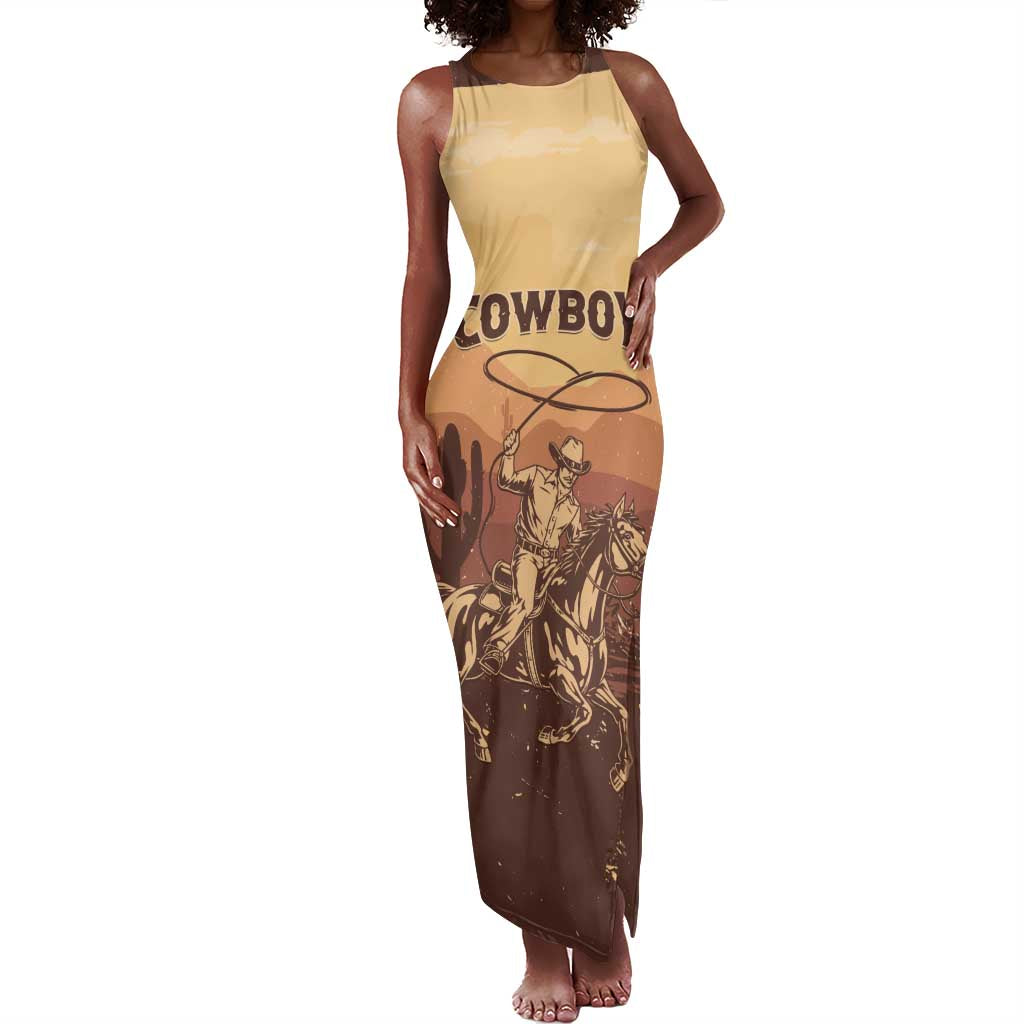 Black Cowboy Take Me Away Tank Maxi Dress