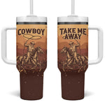 Black Cowboy Take Me Away Tumbler With Handle