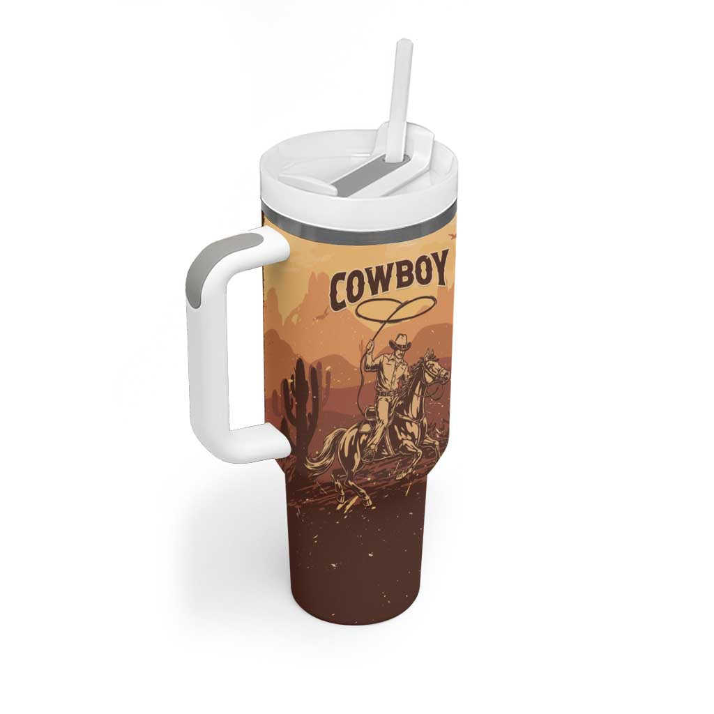 Black Cowboy Take Me Away Tumbler With Handle