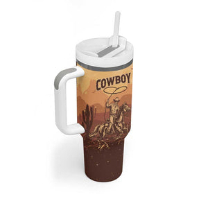 Black Cowboy Take Me Away Tumbler With Handle