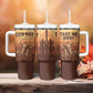 Black Cowboy Take Me Away Tumbler With Handle