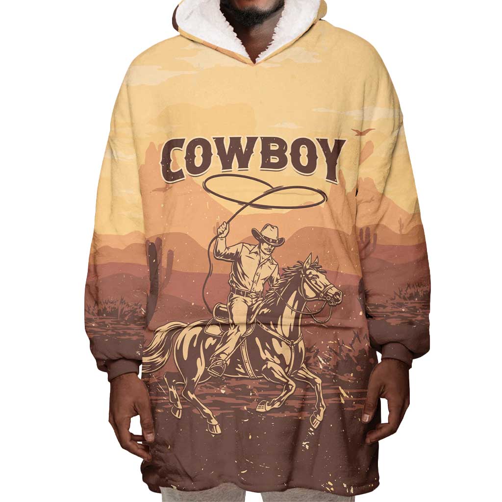 Black Cowboy Take Me Away Wearable Blanket Hoodie