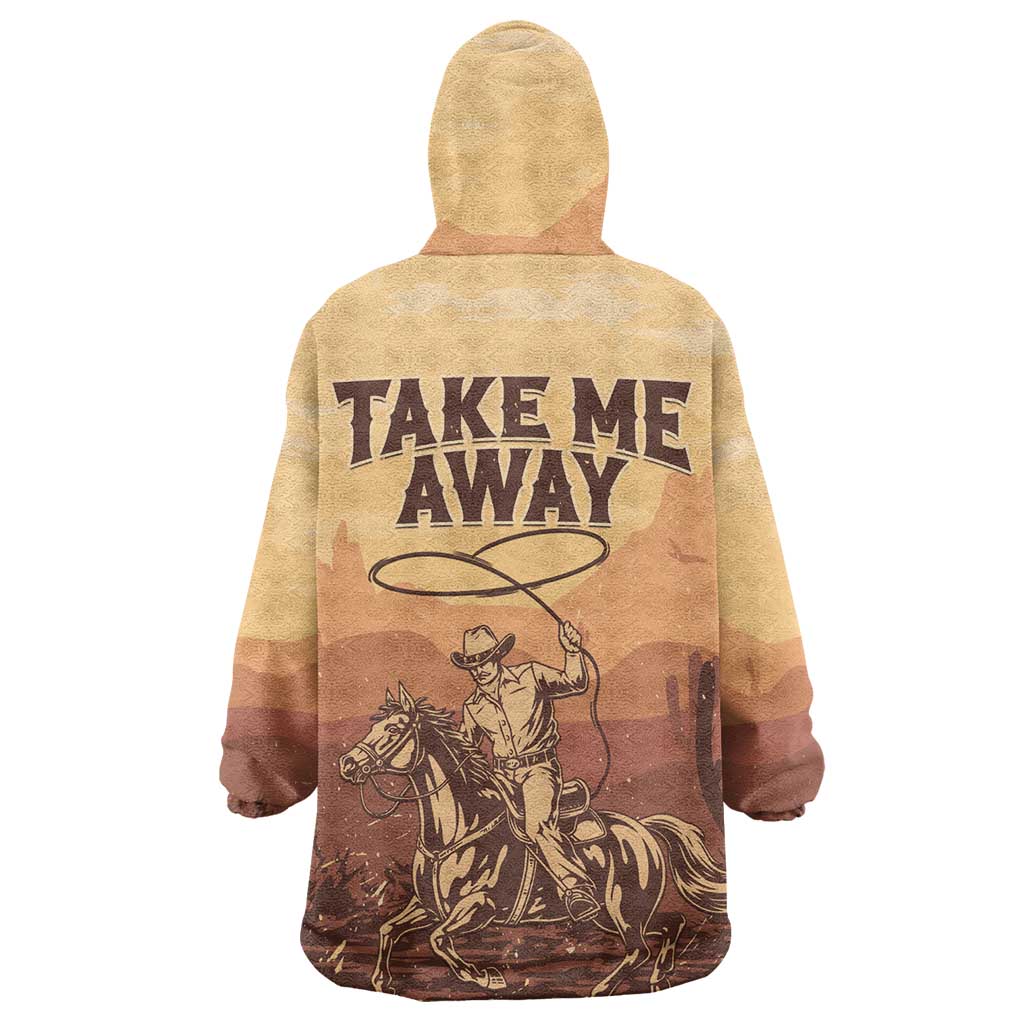 Black Cowboy Take Me Away Wearable Blanket Hoodie
