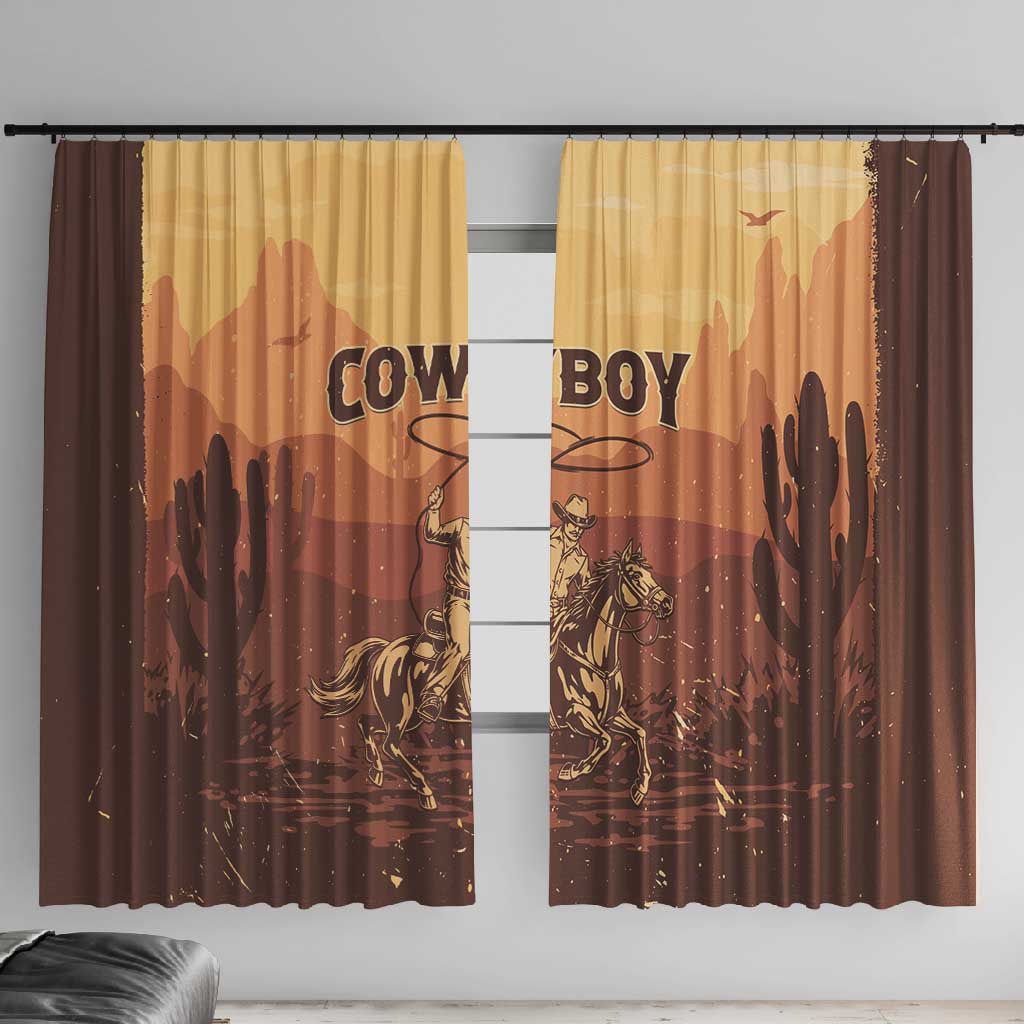 Black Cowboy Take Me Away Window Curtain