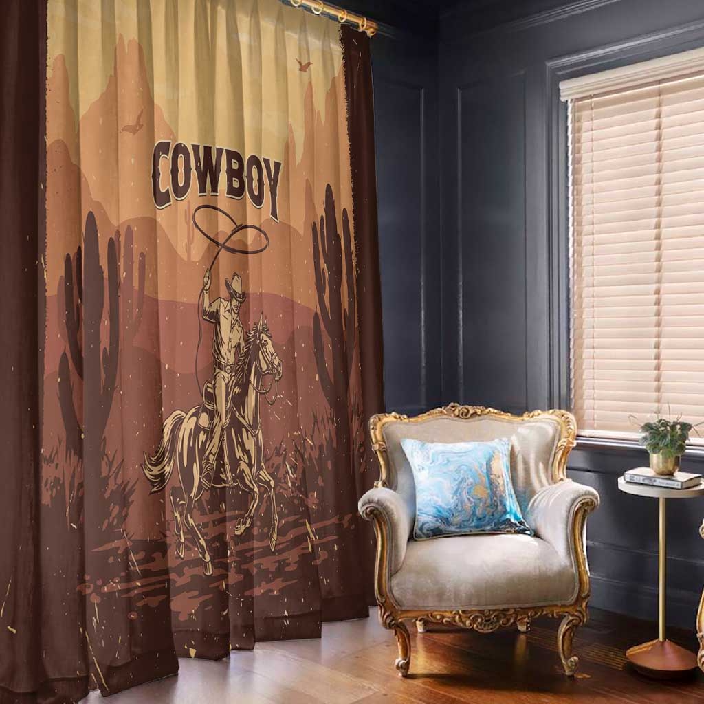Black Cowboy Take Me Away Window Curtain