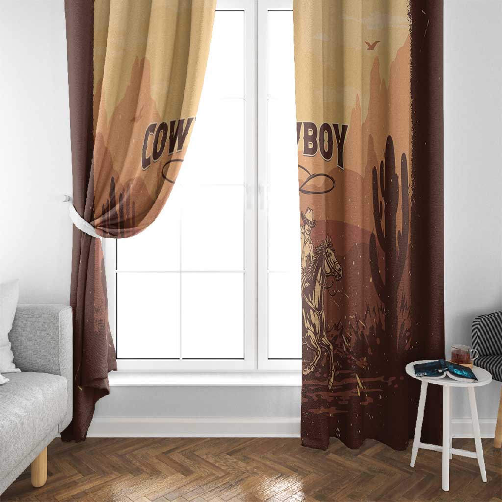 Black Cowboy Take Me Away Window Curtain