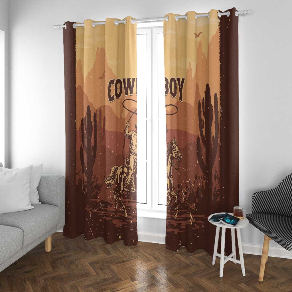 Black Cowboy Take Me Away Window Curtain