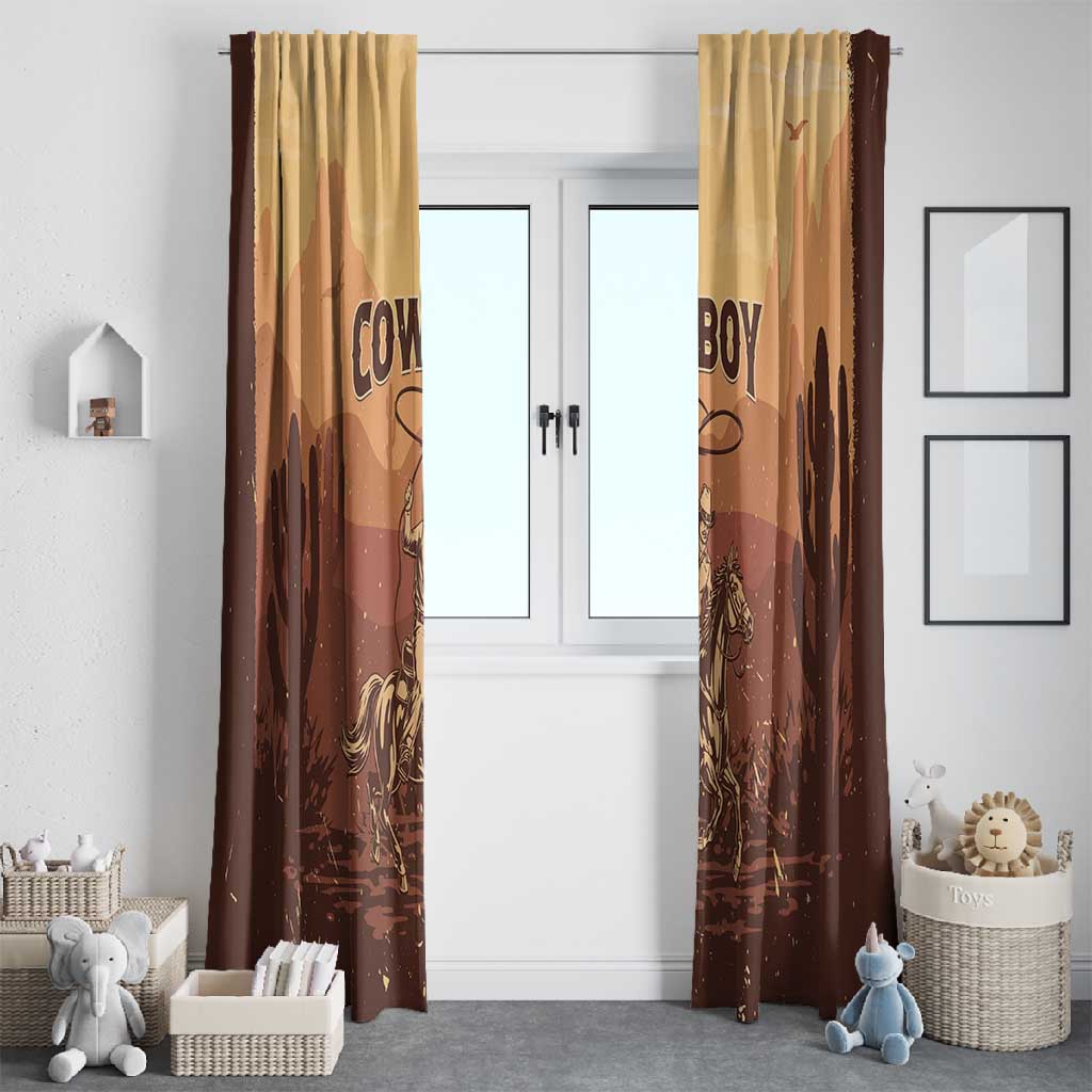 Black Cowboy Take Me Away Window Curtain