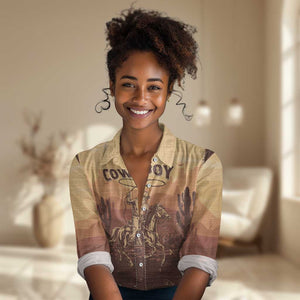 Black Cowboy Take Me Away Women Casual Shirt