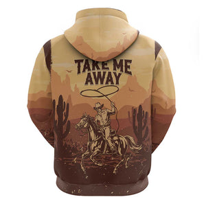 Black Cowboy Take Me Away Zip Hoodie