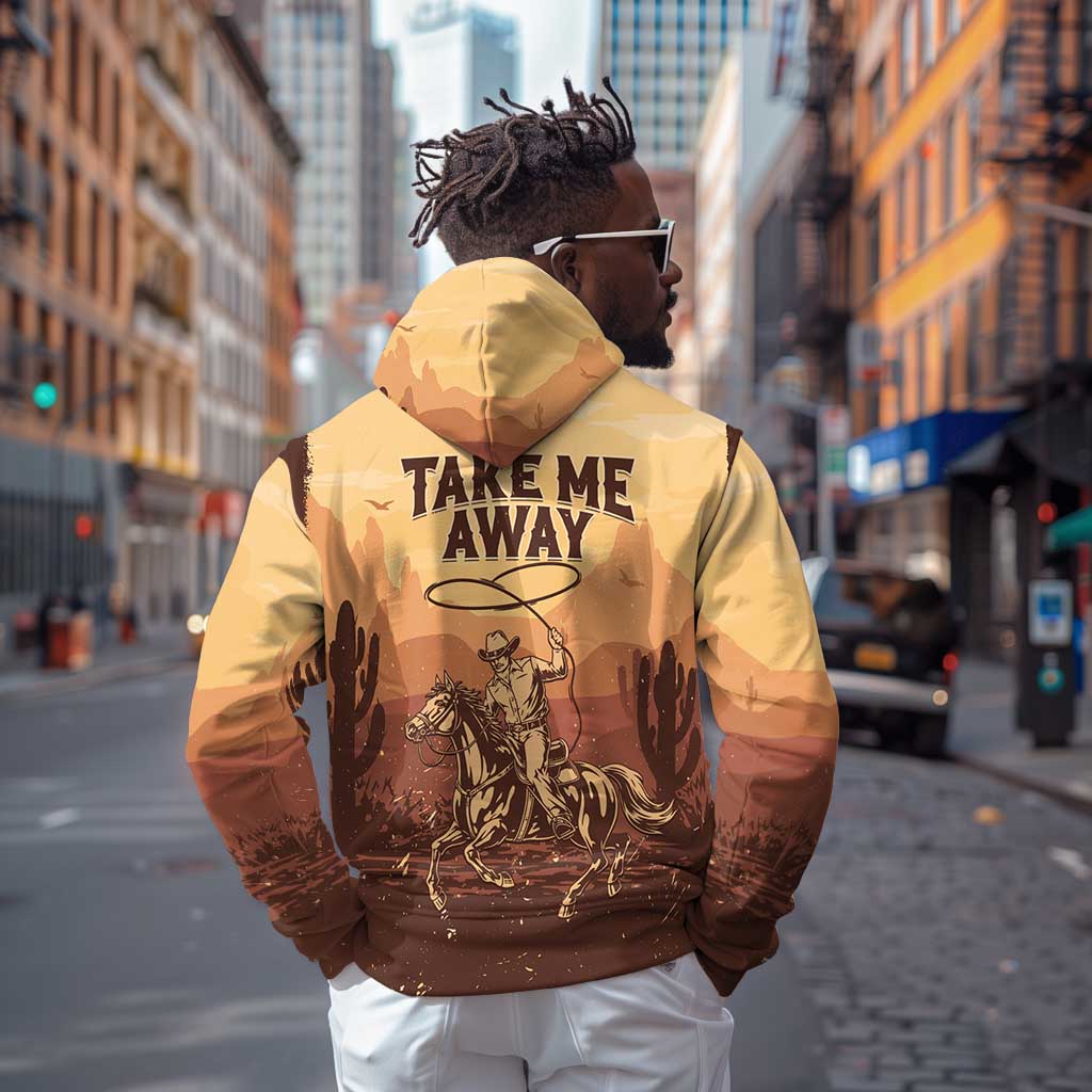 Black Cowboy Take Me Away Zip Hoodie