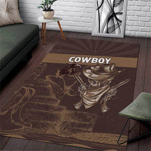 Skull Cowboy Area Rug Wild West Reborn