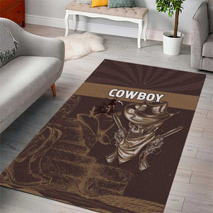 Skull Cowboy Area Rug Wild West Reborn