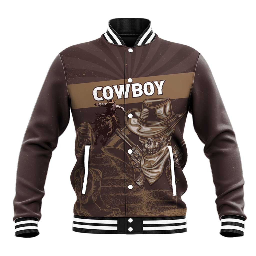 Personalised Skull Cowboy Baseball Jacket Wild West Reborn