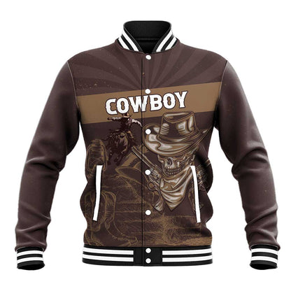 Personalised Skull Cowboy Baseball Jacket Wild West Reborn