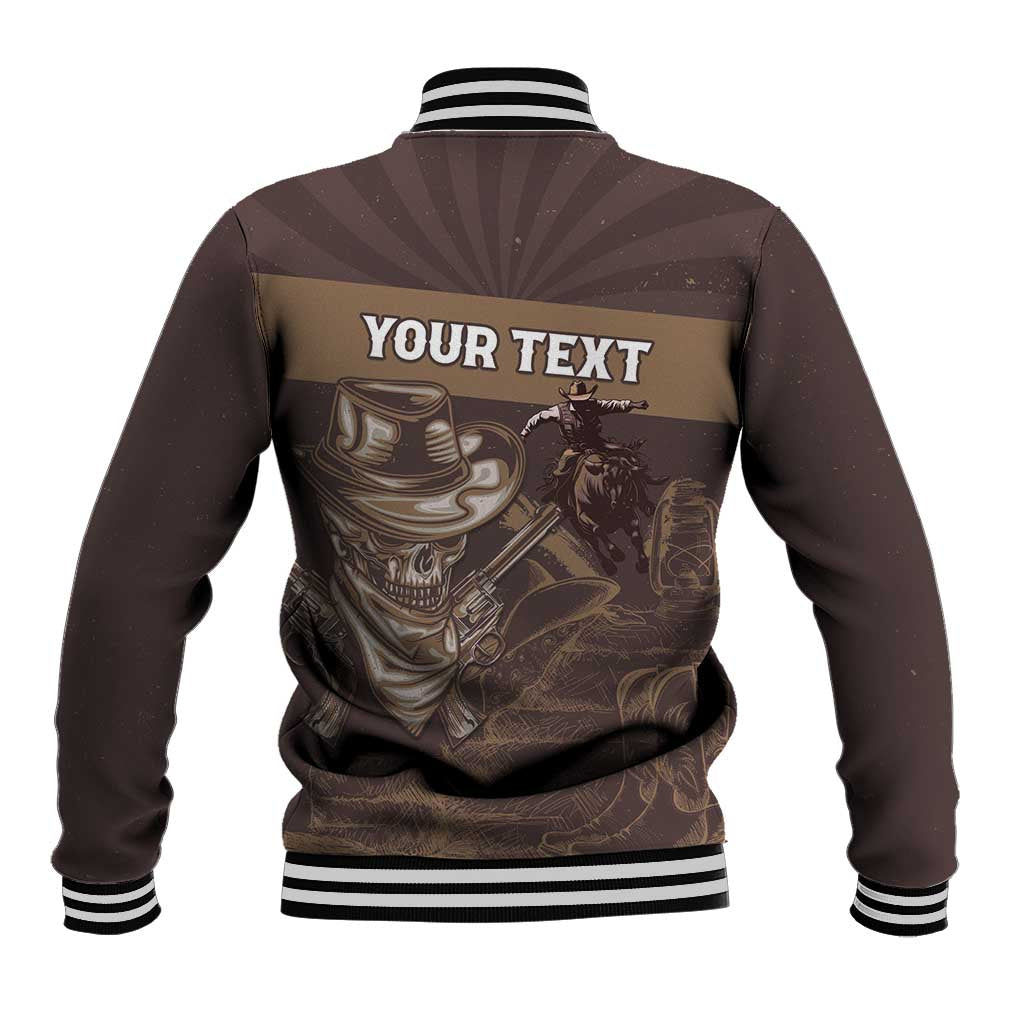 Personalised Skull Cowboy Baseball Jacket Wild West Reborn