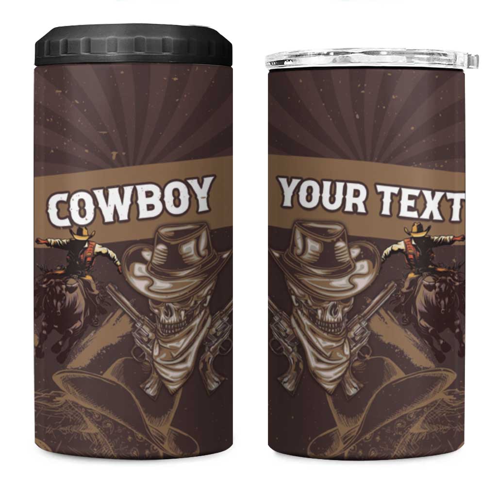 Personalised Skull Cowboy 4 in 1 Can Cooler Tumbler Wild West Reborn