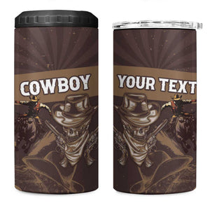 Personalised Skull Cowboy 4 in 1 Can Cooler Tumbler Wild West Reborn