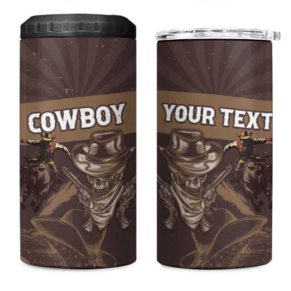 Personalised Skull Cowboy 4 in 1 Can Cooler Tumbler Wild West Reborn