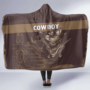 Skull Cowboy Hooded Blanket Wild West Reborn
