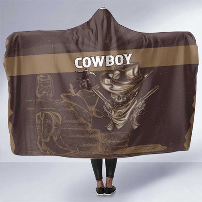 Skull Cowboy Hooded Blanket Wild West Reborn