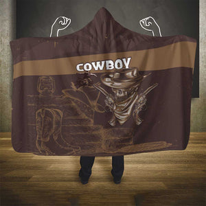 Skull Cowboy Hooded Blanket Wild West Reborn