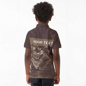 Personalised Skull Cowboy Kid Polo Shirt Wild West Reborn