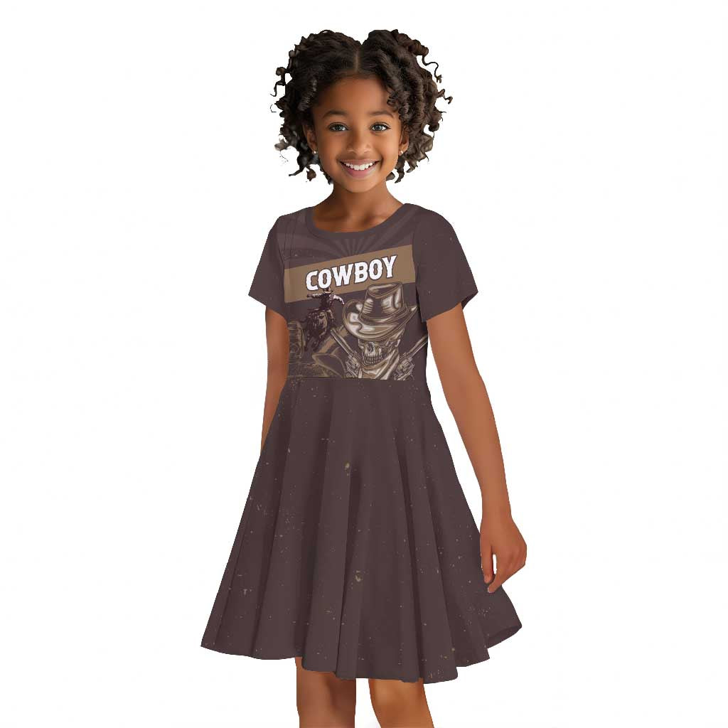 Personalised Skull Cowboy Kid Short Sleeve Dress Wild West Reborn