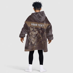 Personalised Skull Cowboy Kid Wearable Blanket Hoodie Wild West Reborn