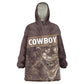 Personalised Skull Cowboy Kid Wearable Blanket Hoodie Wild West Reborn