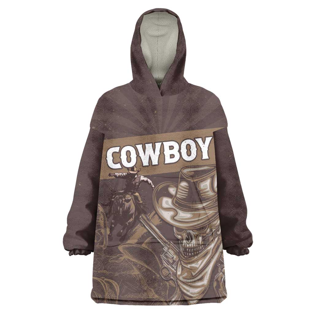Personalised Skull Cowboy Kid Wearable Blanket Hoodie Wild West Reborn