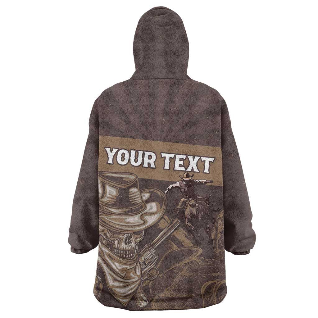 Personalised Skull Cowboy Kid Wearable Blanket Hoodie Wild West Reborn
