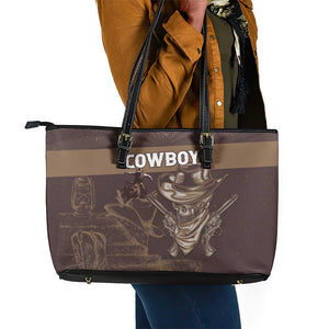 Skull Cowboy Leather Tote Bag Wild West Reborn