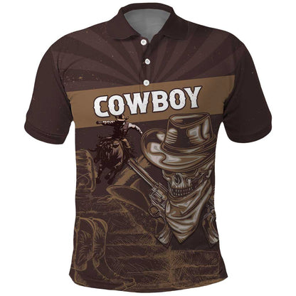 Personalised Skull Cowboy Polo Shirt Wild West Reborn