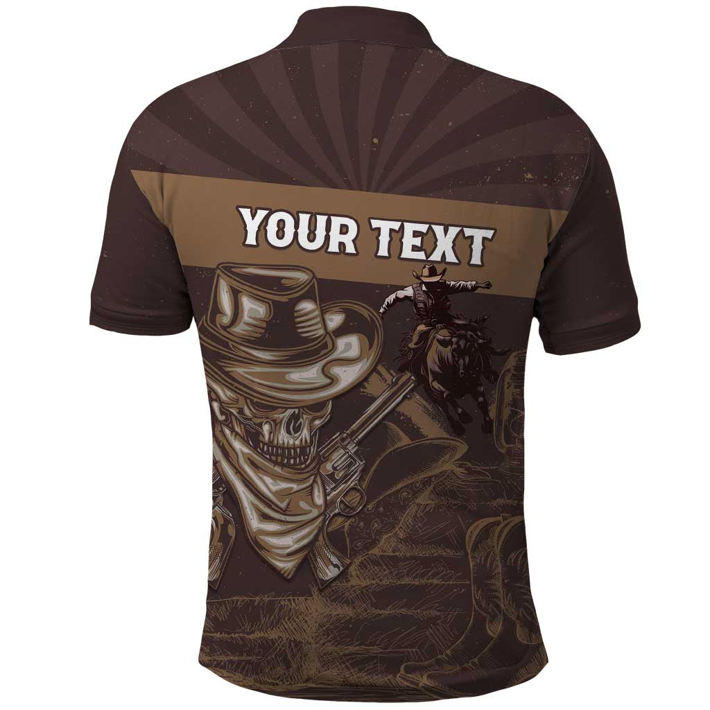 Personalised Skull Cowboy Polo Shirt Wild West Reborn