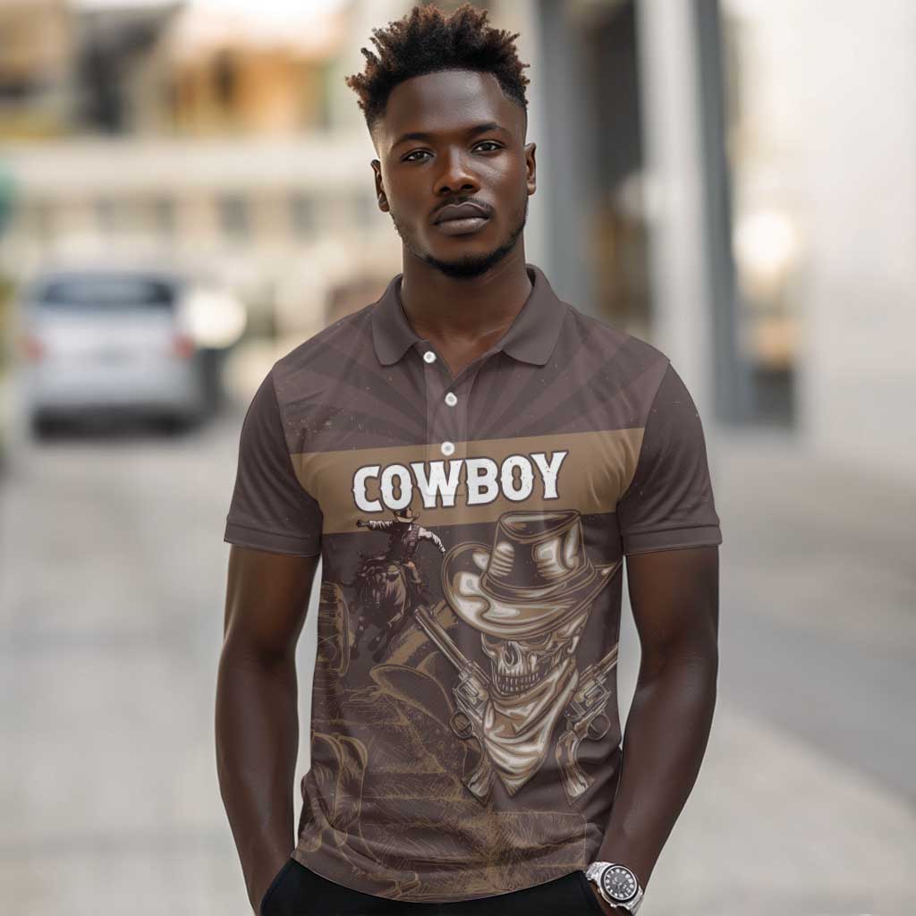 Personalised Skull Cowboy Polo Shirt Wild West Reborn