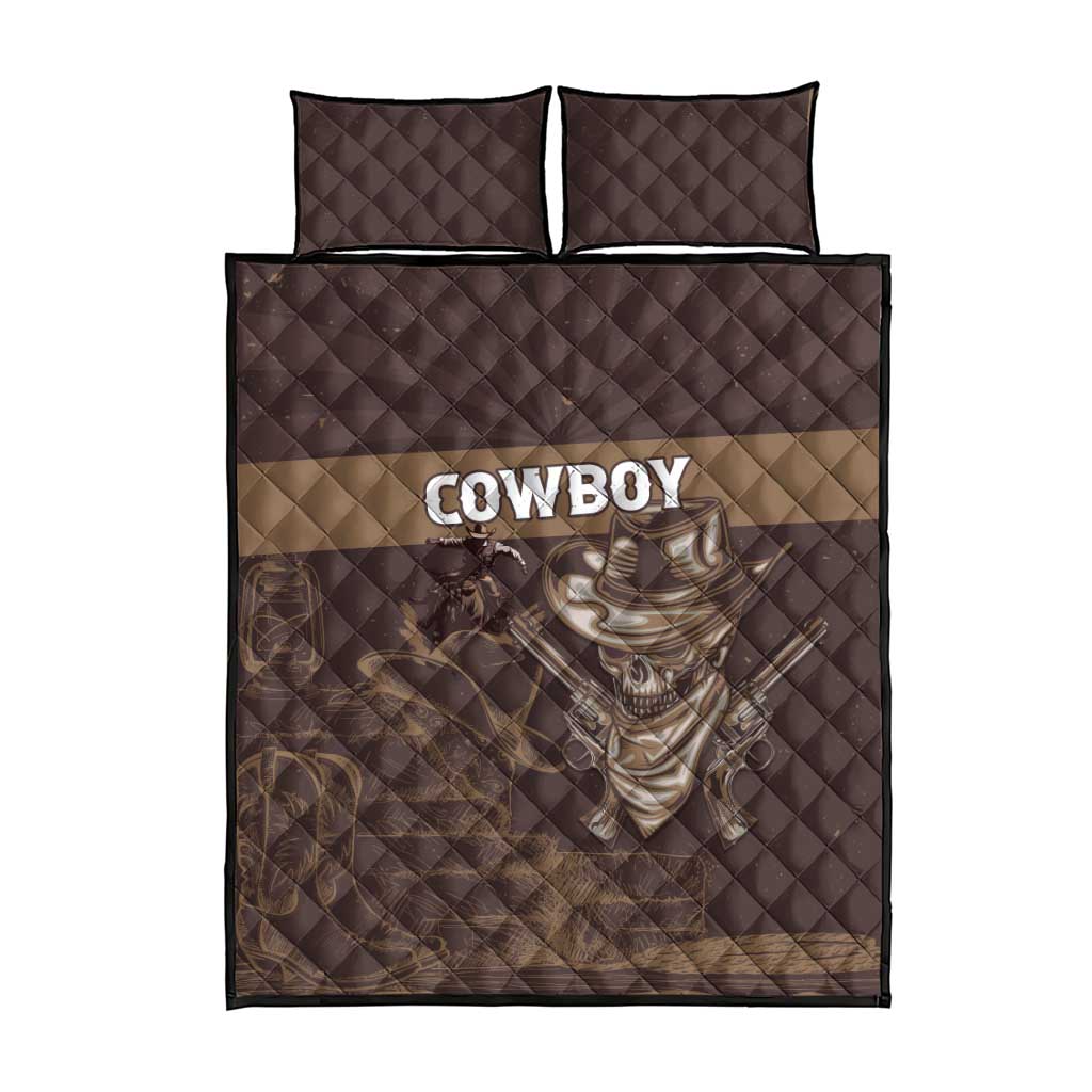 Skull Cowboy Quilt Bed Set Wild West Reborn