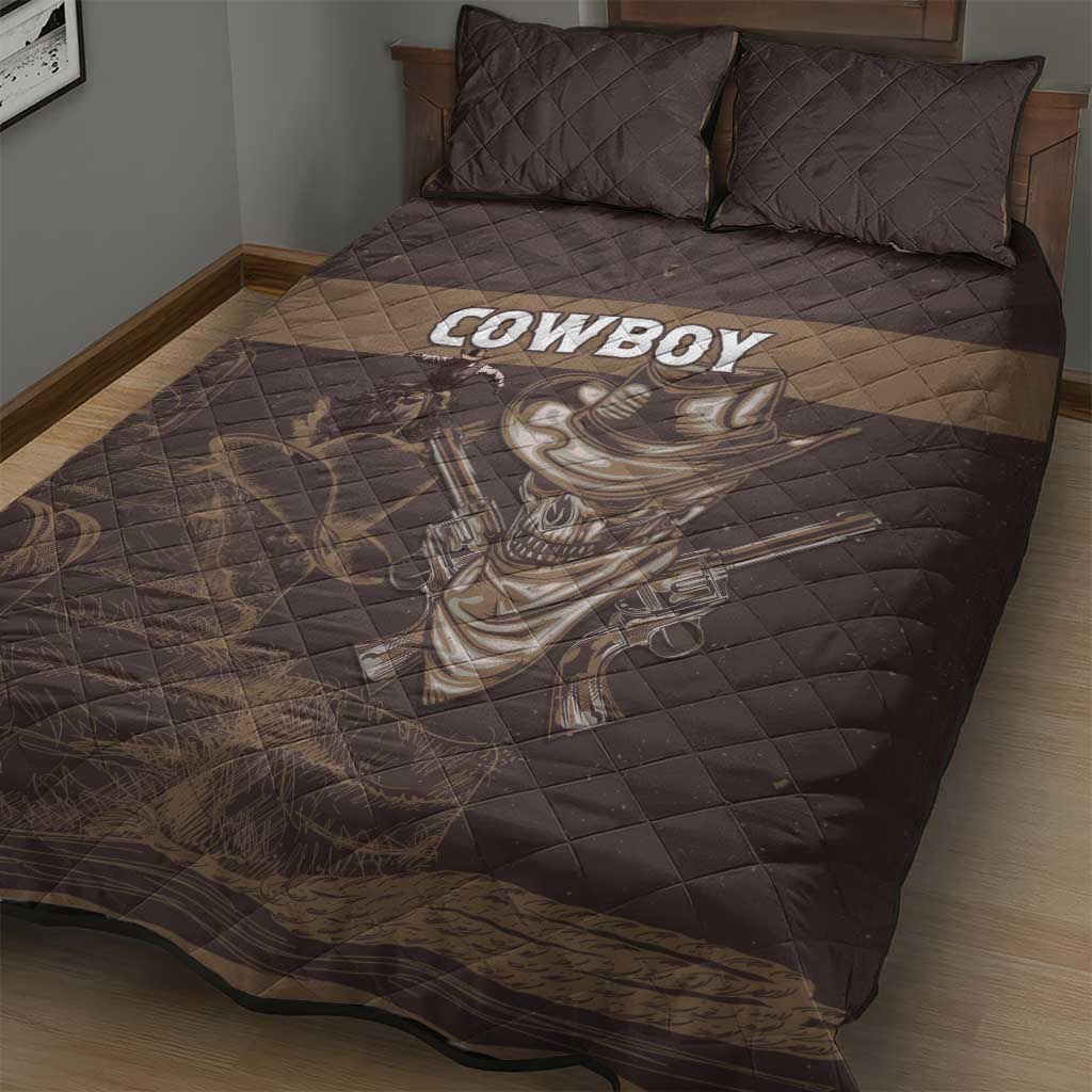 Skull Cowboy Quilt Bed Set Wild West Reborn