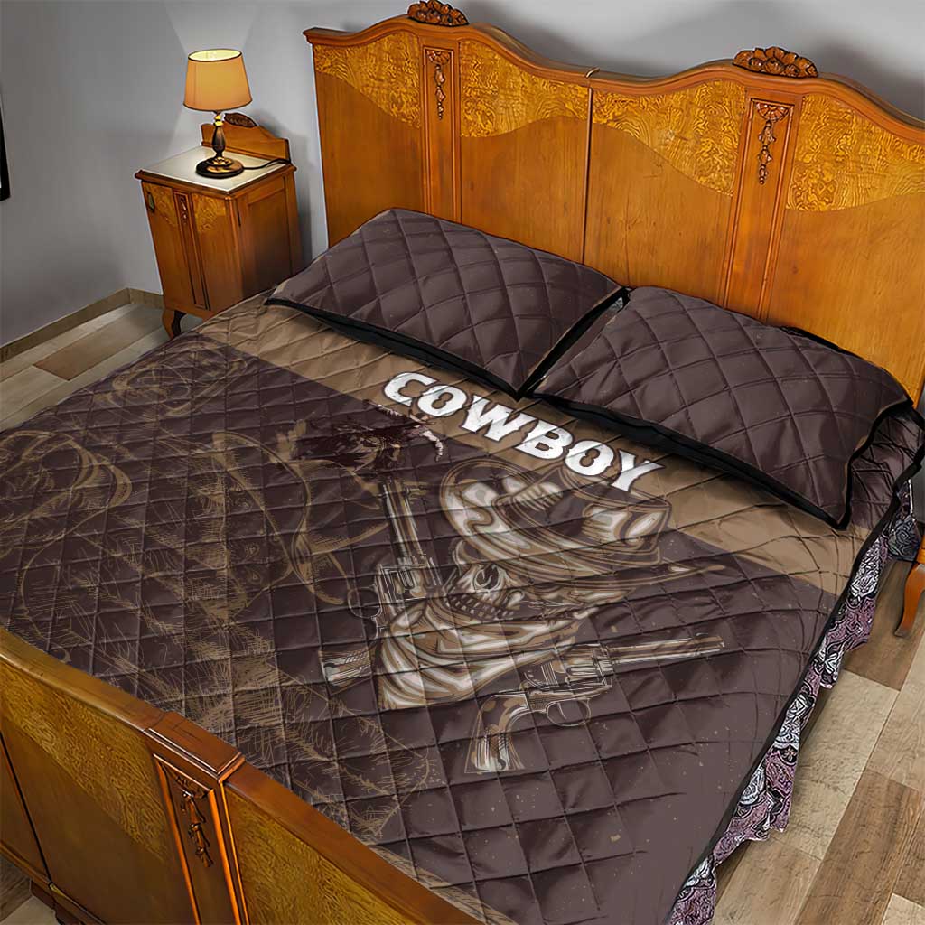 Skull Cowboy Quilt Bed Set Wild West Reborn