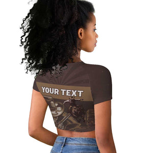 Personalised Skull Cowboy Raglan Cropped T shirt Wild West Reborn