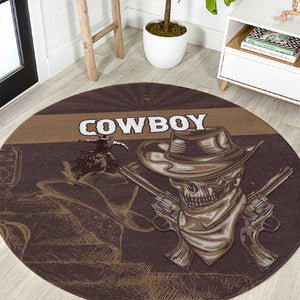Skull Cowboy Round Carpet Wild West Reborn