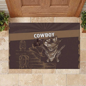 Skull Cowboy Rubber Doormat Wild West Reborn