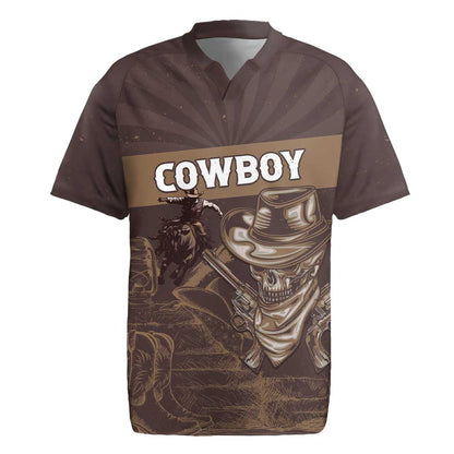 Personalised Skull Cowboy Rugby Jersey Wild West Reborn