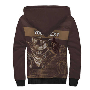 Personalised Skull Cowboy Sherpa Hoodie Wild West Reborn