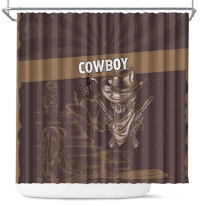 Skull Cowboy Shower Curtain Wild West Reborn