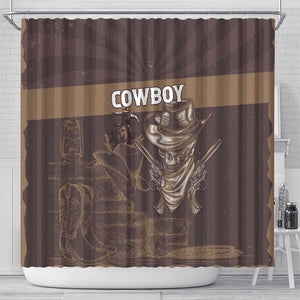 Skull Cowboy Shower Curtain Wild West Reborn