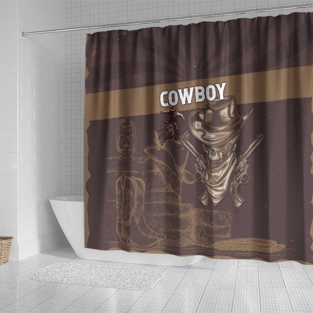 Skull Cowboy Shower Curtain Wild West Reborn