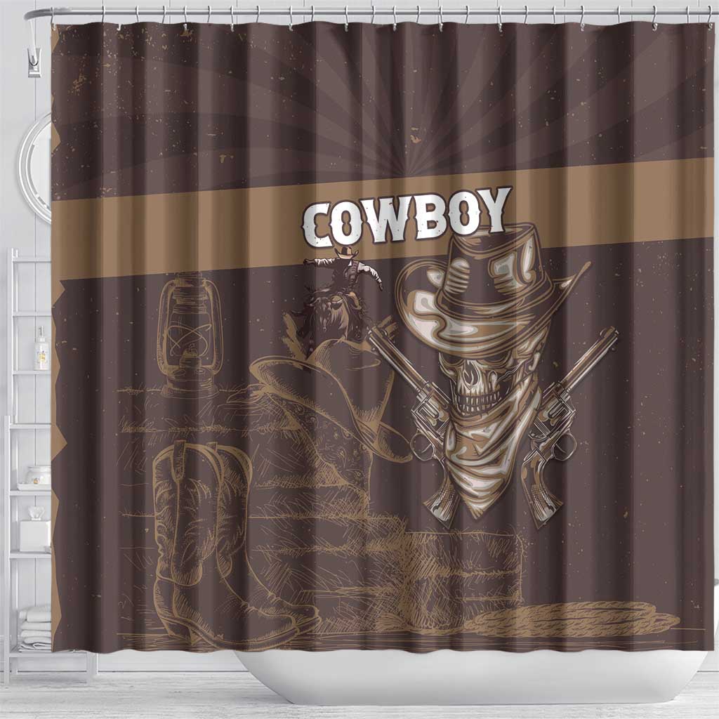 Skull Cowboy Shower Curtain Wild West Reborn