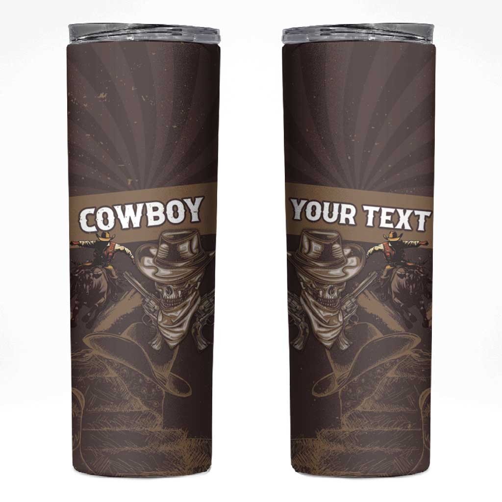 Personalised Skull Cowboy Skinny Tumbler Wild West Reborn